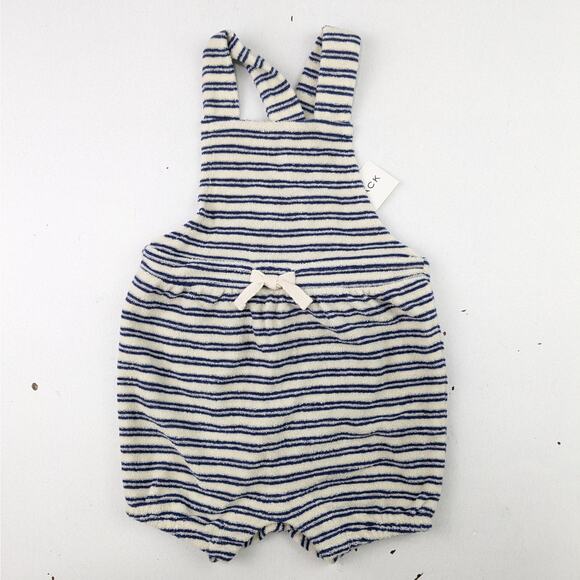 Janie & Jack Striped Terry Romper - 3-6 Months - Picture 1 of 4